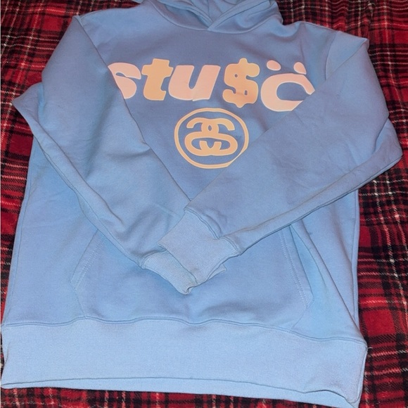STUSSY SWEATER LIGHT BLUE 8 BALL - Picture 1 of 3